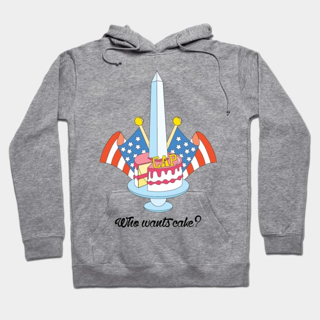 John Caparulo asks, "Who wants cake?" Hoodie by EffinSweetProductions